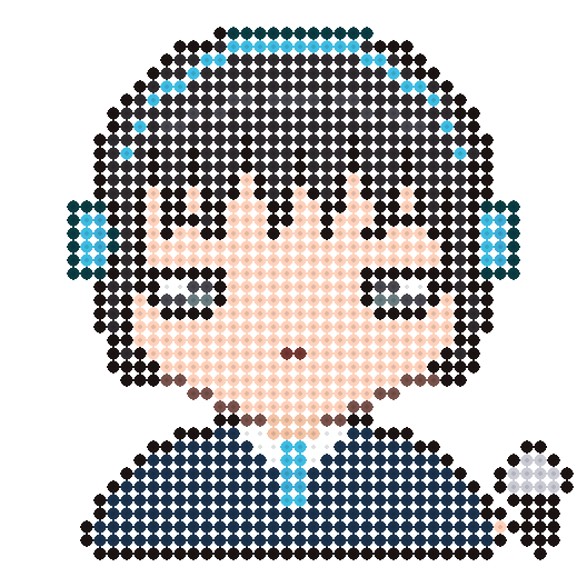 マイクをもって（ちびキャラ）